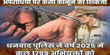 Jharkhand News: अपराधियों पर कसा कानून का शिकंजा, वर्ष 2025 में धनबाद पुलिस ने 1799 को भेजा जेल