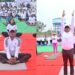 A grand yoga program was organized at Birsa Munda Fun Park on International Yoga Day, Health Minister Dr. Irfan Ansari participated
