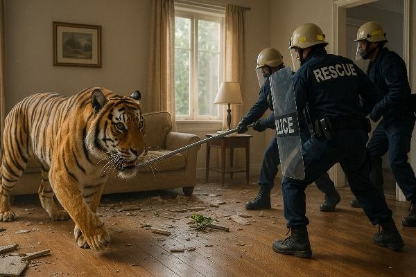 After a tiger entered a house, a prohibitory order was imposed in this area for 200 meters