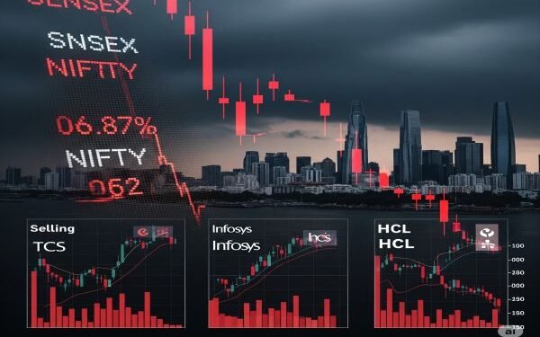 Share Bazaar में गिरावट: TCS, Infosys और HCL के शेयरों में बिकवाली से सेंसेक्स-निफ्टी फिसले