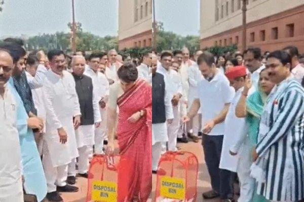 बिहार वोटर वेरिफिकेशन मुद्दे पर संसद में विपक्ष का हंगामा, राहुल-प्रियंका ने किया मार्च