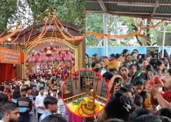 सावन के पहले सोमवार पर पहाड़ी मंदिर में उमड़ा श्रद्धालुओं का सैलाब