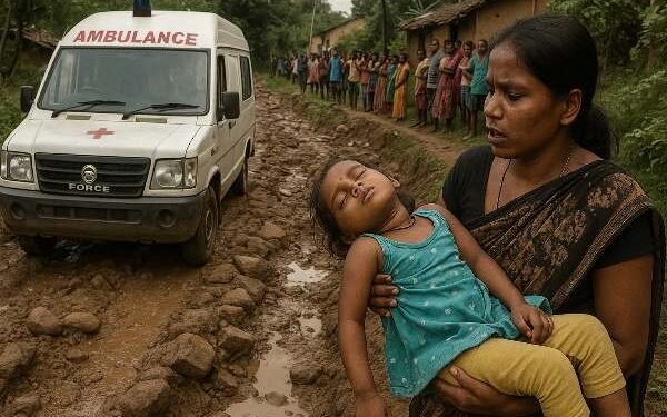 The condition of the road in this village of Jharkhand is such that the ambulance refused to go, the girl died