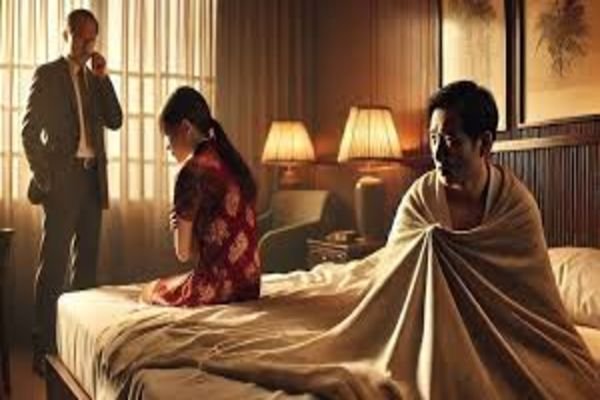 बिस्तर पर पति ने पत्नी को प्रेमी संग रंगे हाथों पकड़ा