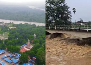 लगातार बारिश से मुहाने और बसाने नदी उफान पर, घरों-खेतों में पानी, सड़क-बिजली ठप