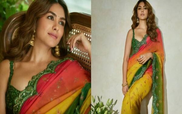 मृणाल ठाकुर का मल्टीकलर साड़ी लुक इंटरनेट पर छाया, कलर कॉम्बिनेशन बना ट्रेंडसेटर!