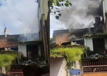 रांची में कार्तिक उरांव चौक के पास मकान में लगी आग, शॉर्ट सर्किट की आशंका