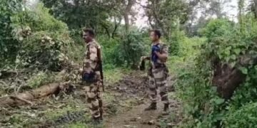 CISF and ECL took major action against illegal coal mining sites in the forest of Sangamahal Basti