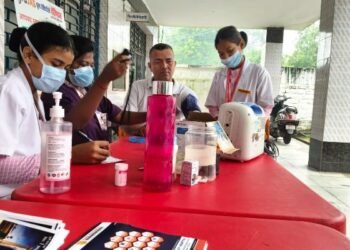 Free health camp of SJAS Super Specialty Hospital in Dhanbad Railway Hospital premises