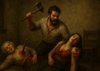 After a fight with his wife, the son-in-law became a monster and killed both his mother-in-law and wife with a stake.