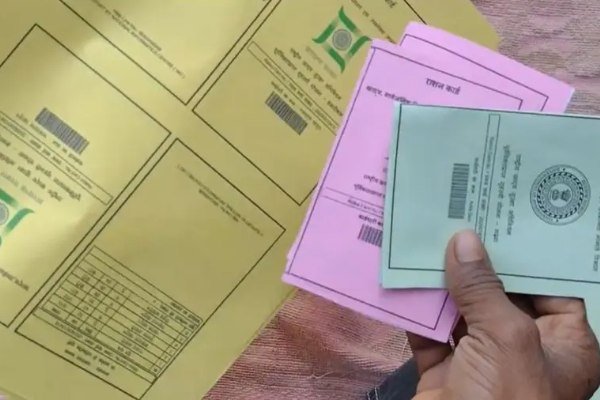 Green ration card production resumes in the district, with the state government approving three lakh new cards.