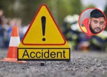 ग्लोबल हॉस्पिटल के पास डिवाइडर से टकराई बाइक