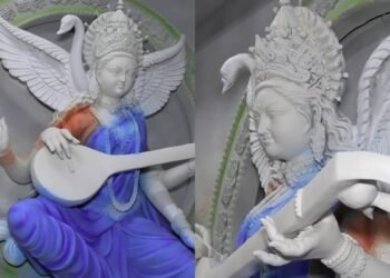 Ranchi News: रांची में पहली बार AI तकनीक से गढ़ी गई मां सरस्वती की प्रतिमा