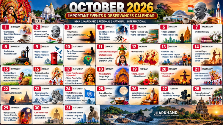 October 2026 Festival Calendar and Holidays in Jharkhand
