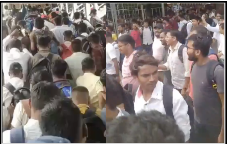 रांची रेलवे स्टेशन पर छात्रों की भीड़, झारखंड विधानसभा घेराव के लिए रवाना होते प्रदर्शनकारी छात्र