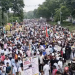 Protesting students gathered near the Old Vidhan Sabha in Ranchi over JPSC and JSSC exam irregularities