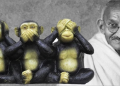 Mahatma Gandhi three monkeys symbol image for Gandhi Jayanti story