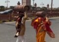 Amid the LPG crisis, a unique video of a newlywed couple carrying a cylinder on their head goes viral.