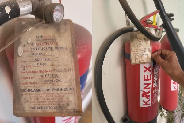 Is the capital's administrative headquarters unsafe? An expired fire system at the Ranchi Collectorate poses a significant threat.