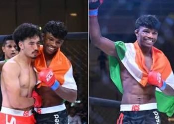 Jharkhand News: Godda's Devgan Marandi secures victory in an international MMA bout in just 17 seconds; opponent from Nepal knocked out.