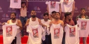 BJP retaliates to Congress' topless protest at AI Summit, says it's an attempt to tarnish the country's image