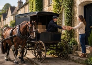 Amazon deliveries are still made using horses here! Parcels reach doorsteps in horse-drawn carriages.