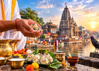 गया जी में एकादशी श्राद्ध के दौरान पिंडदान और तर्पण करते श्रद्धालु