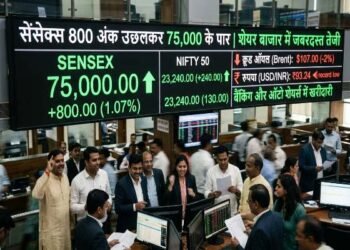 Stock Market Update: Sensex Jumps 800 Points to Cross 75000