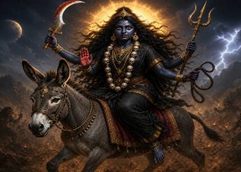 शेर नहीं, गधा है मां कालरात्रि का वाहन, जानें इसके पीछे की मान्यता 8 मां कालरात्रि गधे पर सवार, जानें उनके वाहन का धार्मिक महत्व