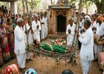 बस्तर दशहरा में काछन देवी की परंपरा और कांटों के झूले से जुड़ा धार्मिक अनुष्ठान