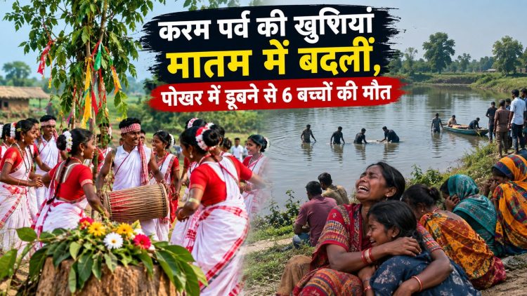 Karam festival celebrations turn to mourning; 6 children drown in a pond.
