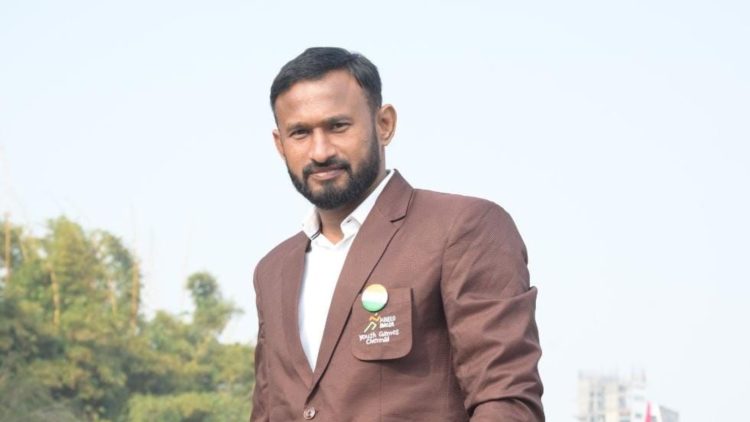 Jharkhand's Rajiv Ranjan becomes a technical official at the 75th All India Police Wrestling Competition.