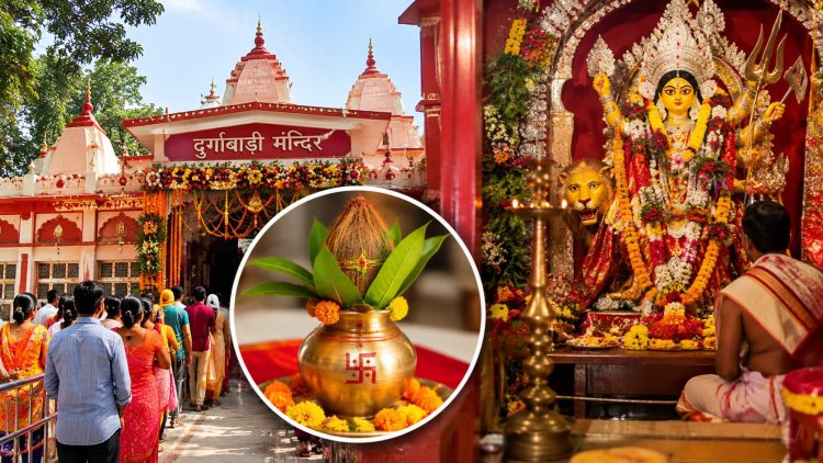 Why is the 'Kalash Sthapana' (installation of the ceremonial pot) not performed on the first day of Navaratri at Durgabari in Ranchi? Learn about this 143-year-old tradition.