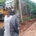 Long wall collapses on the main road to De Nobili School in Dhanbad.