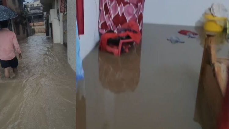 Two days of rain expose the reality of the capital, Ranchi; Subarnarekha River in spate.