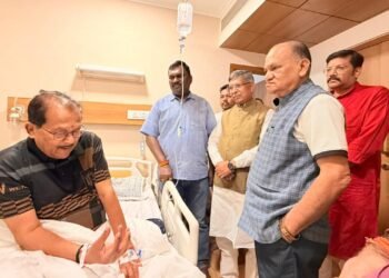 BJP leaders visit Finance Minister Radha Krishna Kishore in hospital, wish him a speedy recovery