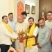 Leaders of NDA allies met BJP National President Nitin Naveen and welcomed him at the state office.