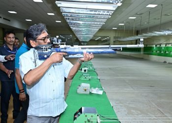 Chief Minister Hemant Soren conducted a surprise inspection of the shooting range at Khelgaon.