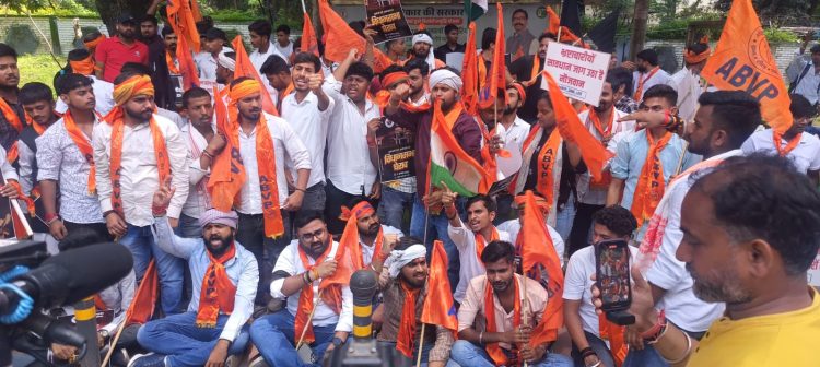 Police detained ABVP activists who had set out to lay siege to the Legislative Assembly