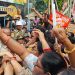 BJP Mahila Morcha protests in Ranchi over the JNU issue; gheraos Congress Bhawan.