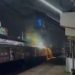 OHE wire snaps suddenly at Dakshineswar station; sparks cause panic.
