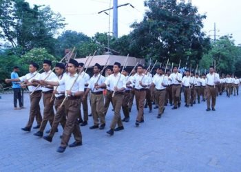 जमशेदपुर में RSS का भव्य पथ संचलन, 302 स्वयंसेवकों ने दिखाया अनुशासन